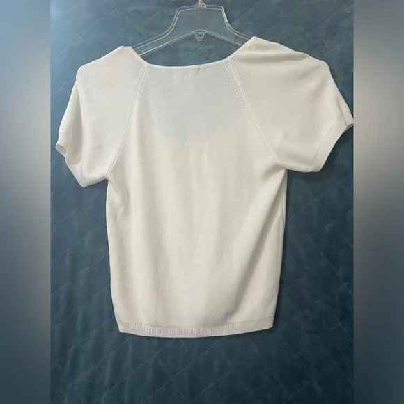 Women's Limited Cream Short Sleeve Blouse Size Large - Picture 3 of 4